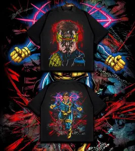 Cyclops - Team X MMCU verse Edition Double Printed Oversize Lightweight TV series Vintage Graphic Design Top Cotton Comic Superheroes Streetwear T-Shirt Clothes Menswear Womenswear.
