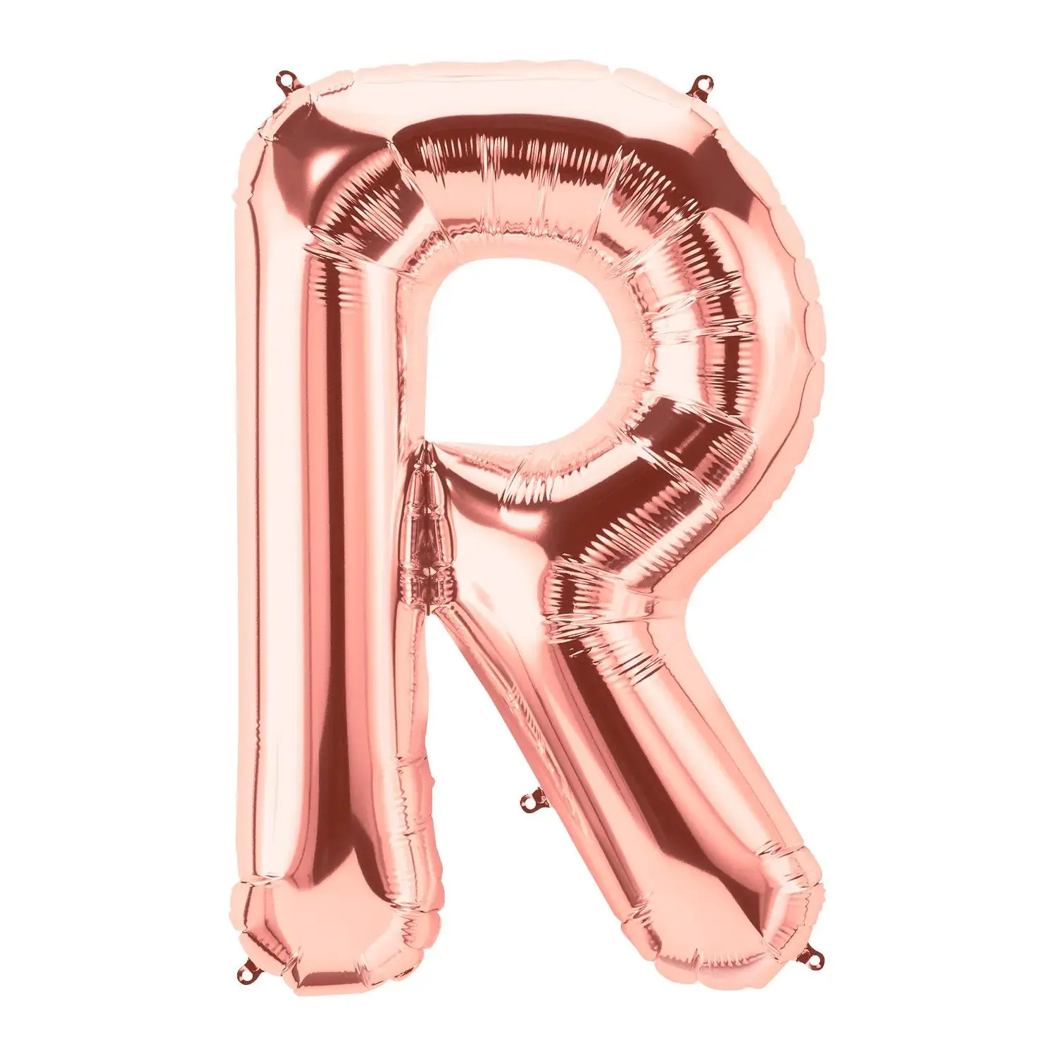 34" Rose Gold R-Shaped Mylar Letter Balloon with Shiny Finish, Festive Party Supplies for Anniversary, Birthday, Wedding, Letter Balloons