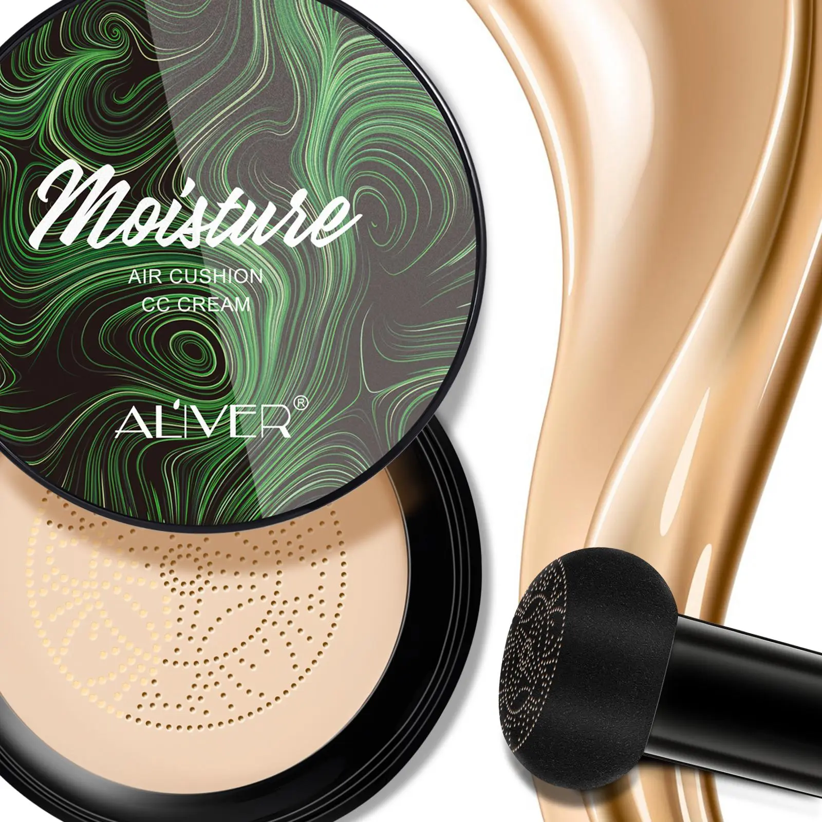 Aliver Mushroom Head Air Cushion CC Cream - Moisturizing, Long-Lasting Matte, Perfect Cover Tinted BB Cream Cosmetic, Lightweight Makeup Products (Natural/Ivory White), Perfect Cover Bb Cream, Lightweight Cosmetic