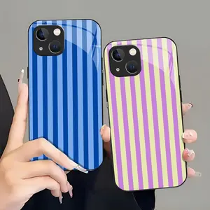Cute Preppy Striped Pastel Candy-Color Summer Aesthetic Phone Case for iPhone 14 Plus—975