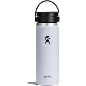 Hydro Flask Wide Mouth with Flex Sip Lid Insulated Water Bottle Travel Mug - 20 oz- White W20BCX110