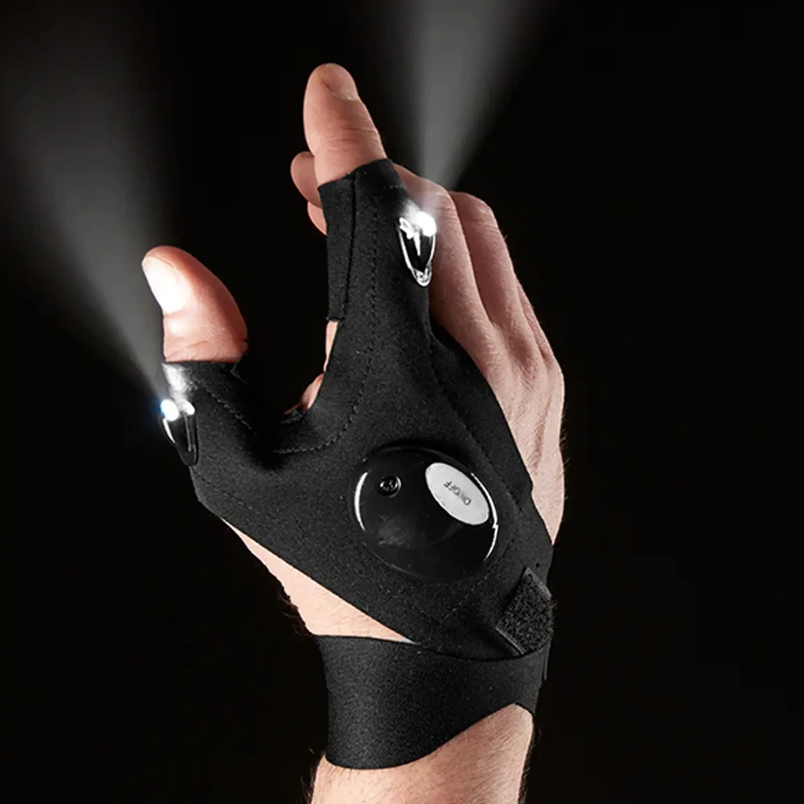 Waterproof LED Flashlight Gloves, Hands-Free Night Fishing, Camping, Hiking, Emergency Rescue, Elastic Fit, Rain-Proof, Gift Idea