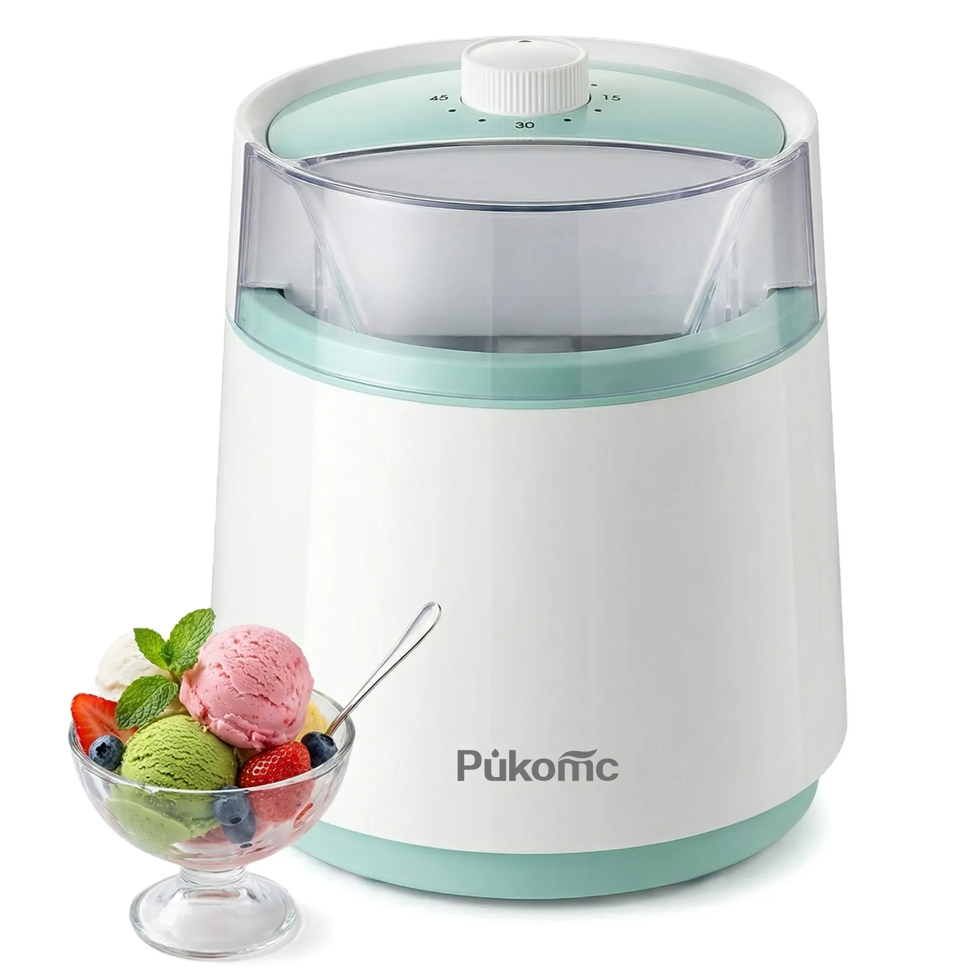 SUSTEAS Compact Countertop Ice Cream Maker with Removable Bowl - Water-Rinsable, 30-Minute Instant Homemade Frozen Desserts for Frozen Yogurt, Sorbet - Ideal for Health-Conscious Dessert Lovers