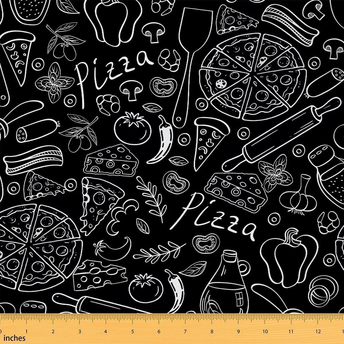 Feelyou 5-Yard Food Themes Soft Flannel Polyester Fabric - Waterproof, No Stretch, Fun Designs - Easy Cleaning Textile for Home Decor, Quilting, Sewing