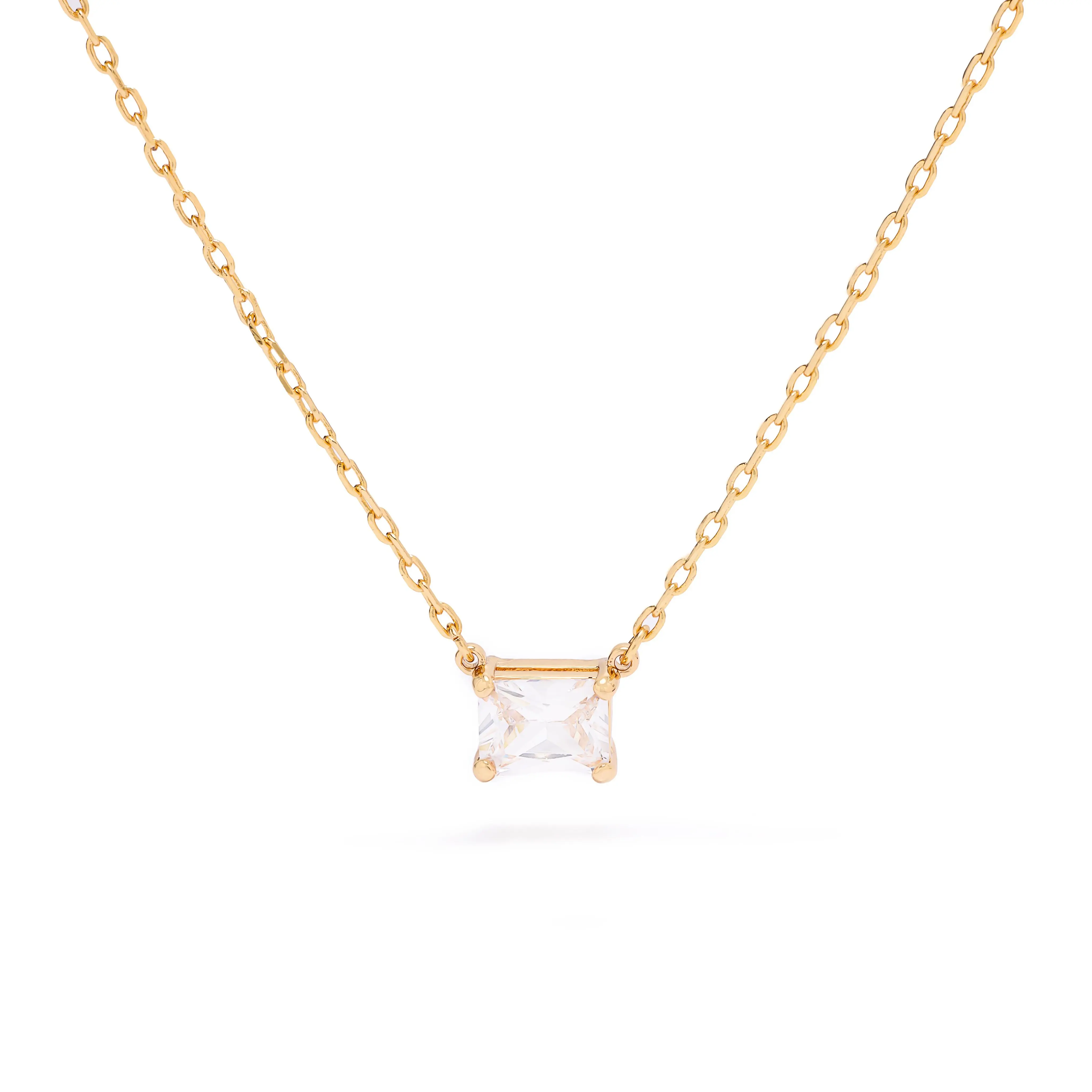 JTV Crystal Pendant Necklace 18 Inch Gold Tone Chain with Lobster Claw Clasp Elegant Everyday Jewelry