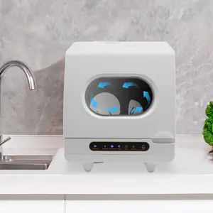 Compact Countertop Dishwasher Set - 6 Units, 5 Intelligent Functions, 161.6℉ High Temp Sterilization, 110V US Plug