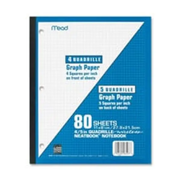 Mead MEA06497 Wireless Neatbook Notebook - 1-Sub-Quad Rule, 11 in. x 8.5 in., 80 Sheets, Microperf, Tear-Out