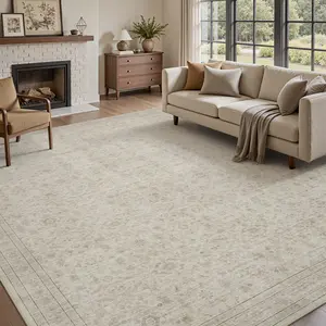 MontVoo Elegant Distressed Area Rug for Living Room Decor, Machine Washable, Easy to clean & Ultra Soft, Vintage Home Decor, Bedroom Decor, Kitchen, Office Room & Kids' Room Rug, TikTok Shop Deals
