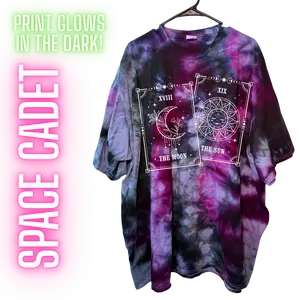 Glow in the Dark Tarot Card Tie Dye Unisex T-Shirt