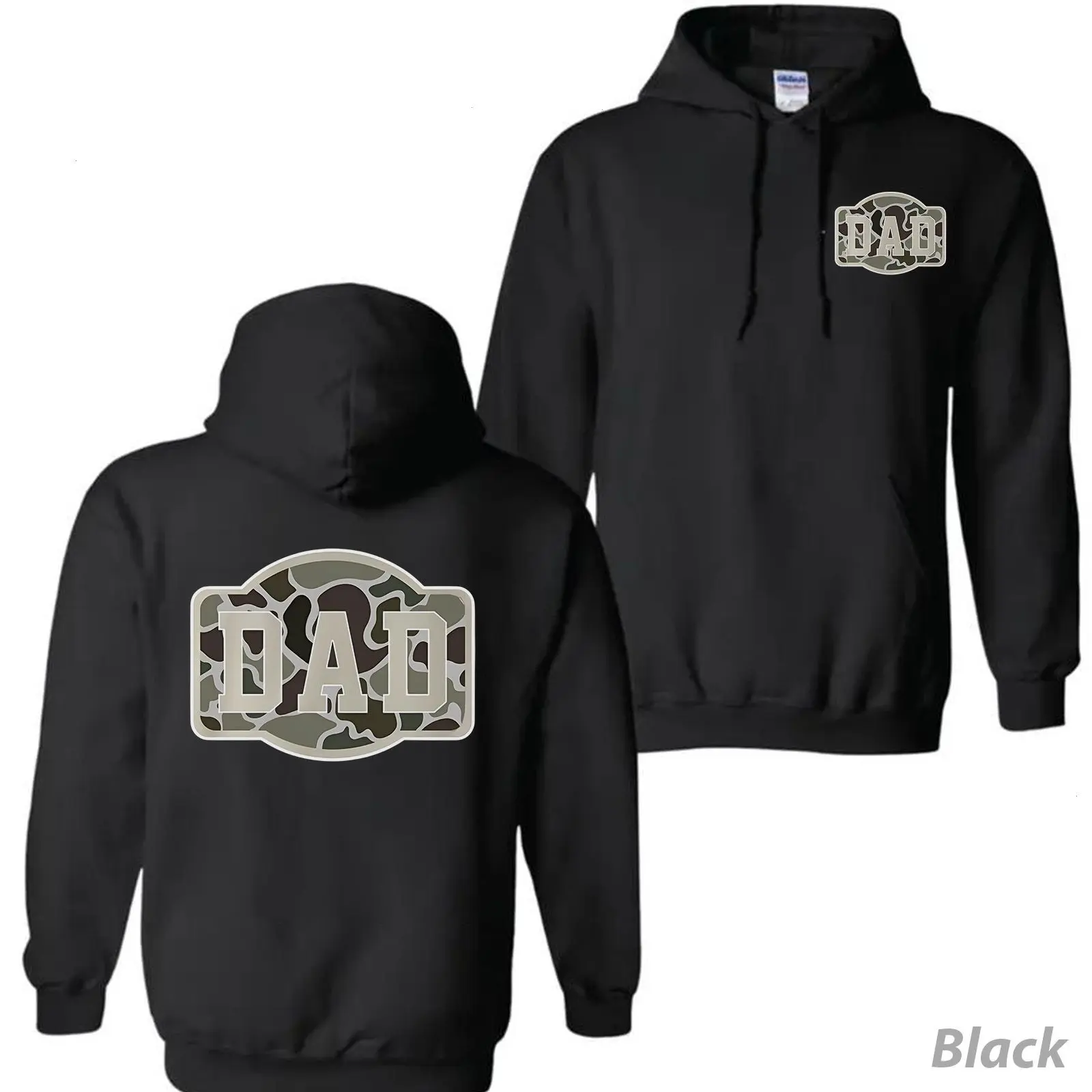 Camo Dad Hoodie – Funny Father Graphic Pullover, Proud Dad Sweatshirt, Made in USA Father’s Day Gift