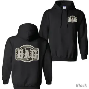 Camo Dad Hoodie – Funny Father Graphic Pullover, Proud Dad Sweatshirt, Made in USA Father’s Day Gift