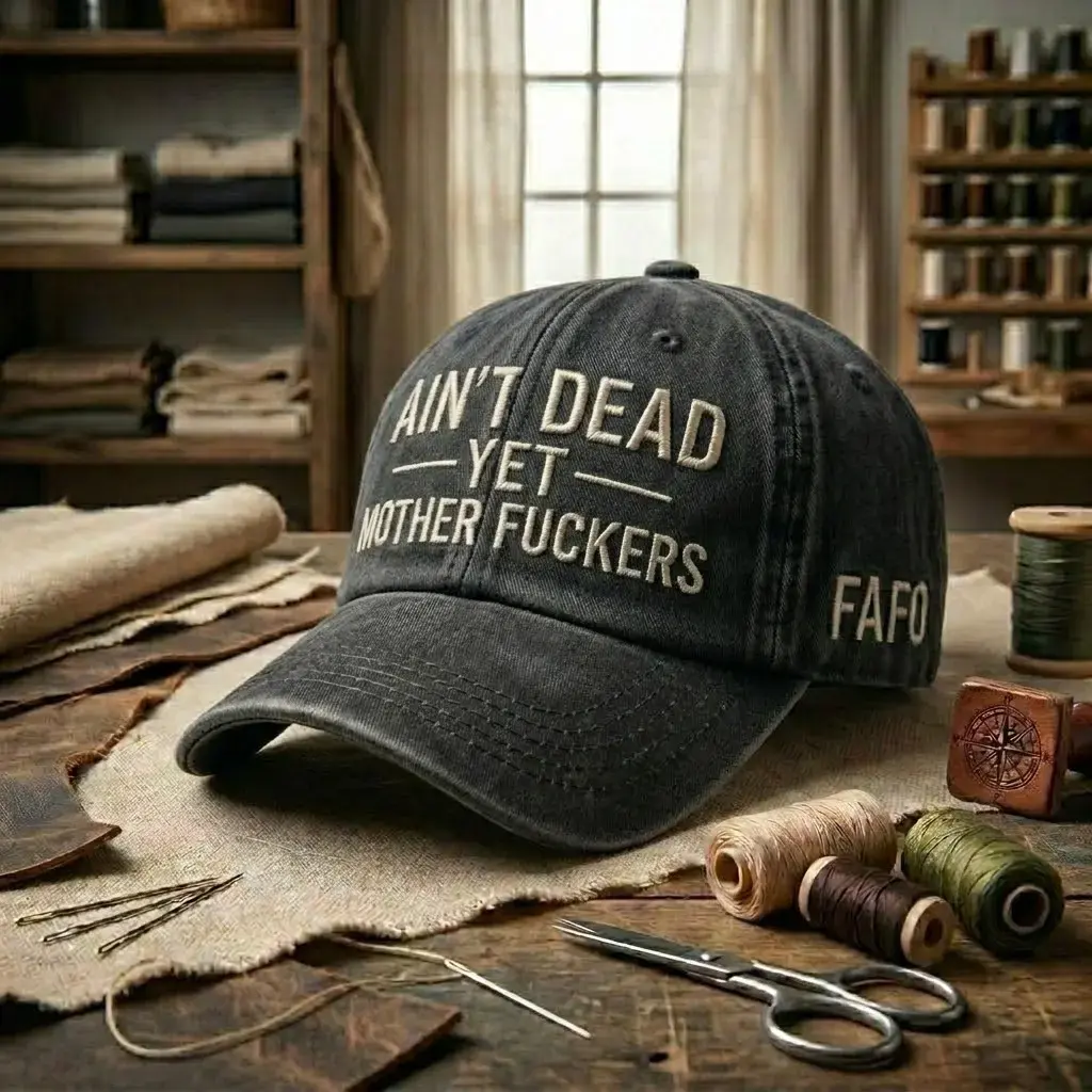 Gen X Embroidered Hat, Ain’t D*ad Mother fcker Yet Statement Embroidered Washed Hat, Vintage Attitude Dad Cap, Hat Perfect Gift For Dad