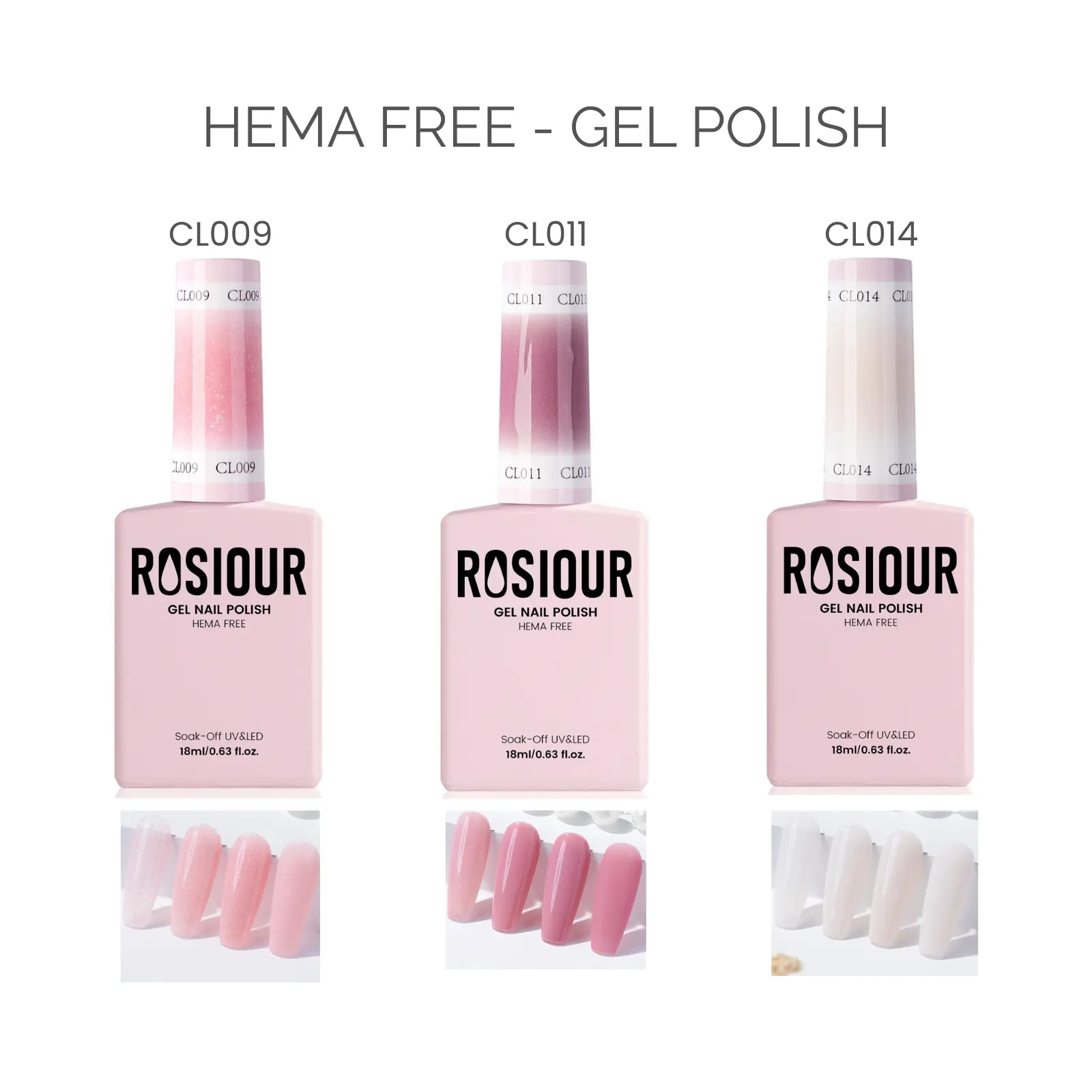 ROSIOUR HEMA-Free Jelly Gel Nail Polish, 18ml Cosmetic, Elegant Collection for Flawless Nail Art & DIY Manicures, Single Item