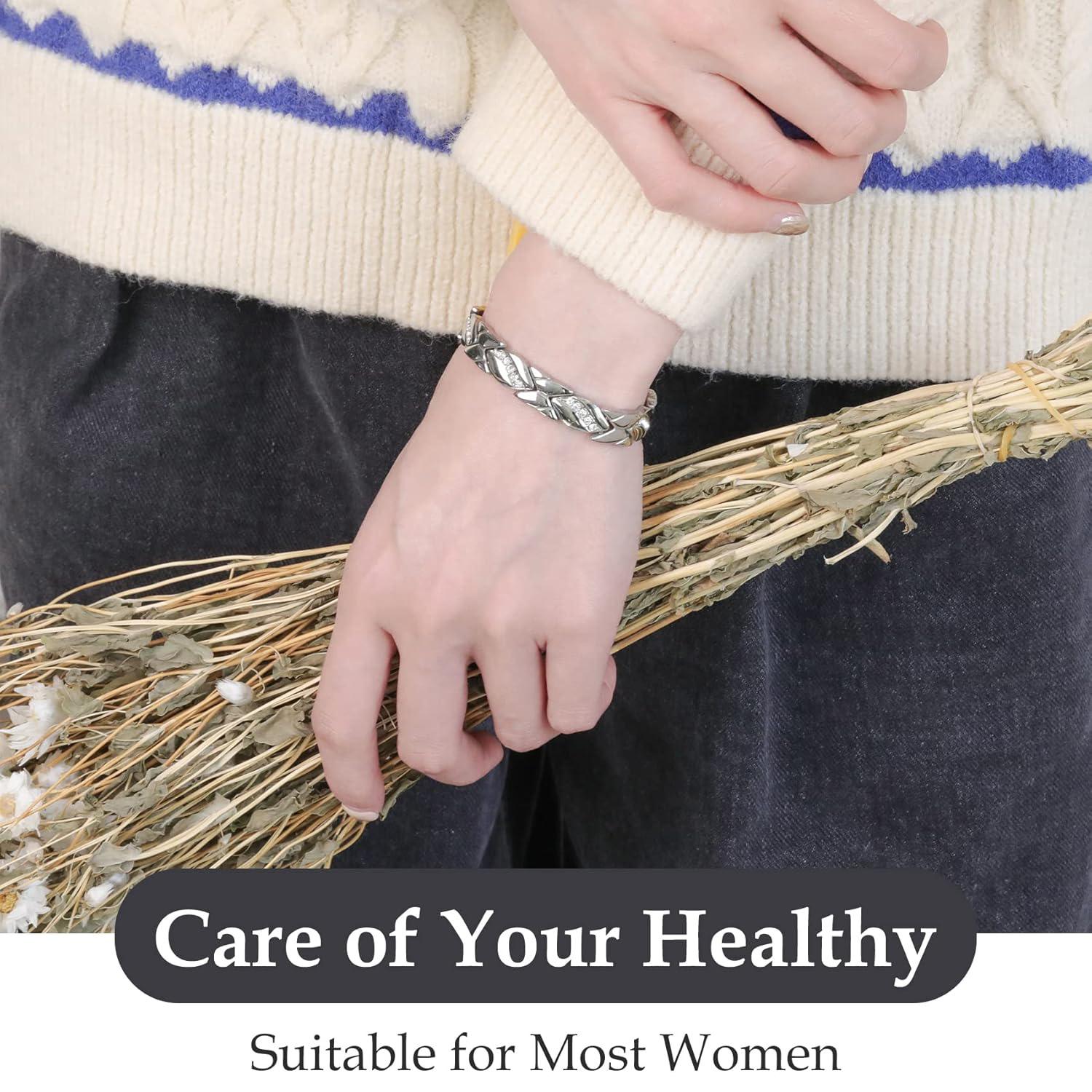 Pure Copper Bracelets for Women,Ultra Magnetic Bracelets for Women with 3500 Gauss Magnets,Crystal Valentine's Day Jewelry Gift, outdoor fun