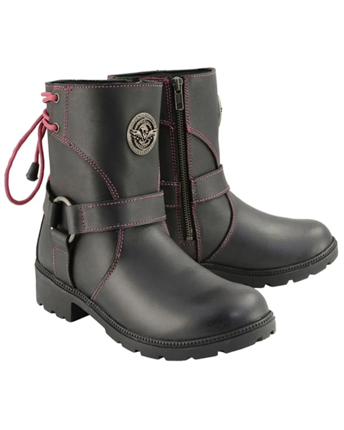 Milwaukee Leather Women's Women'S Lace-Up Motorcycle Boot Round Toe - Mbl9318