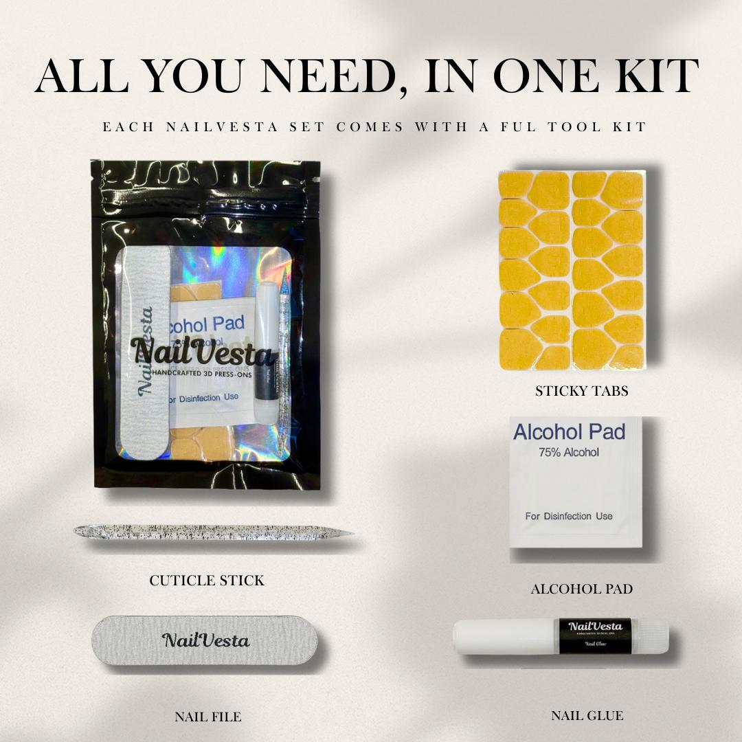 NailVesta SQUARE COLLECTION – 100% Handcrafted 3D Press-On Nails | Reusable, Long-Lasting, Salon-Quality