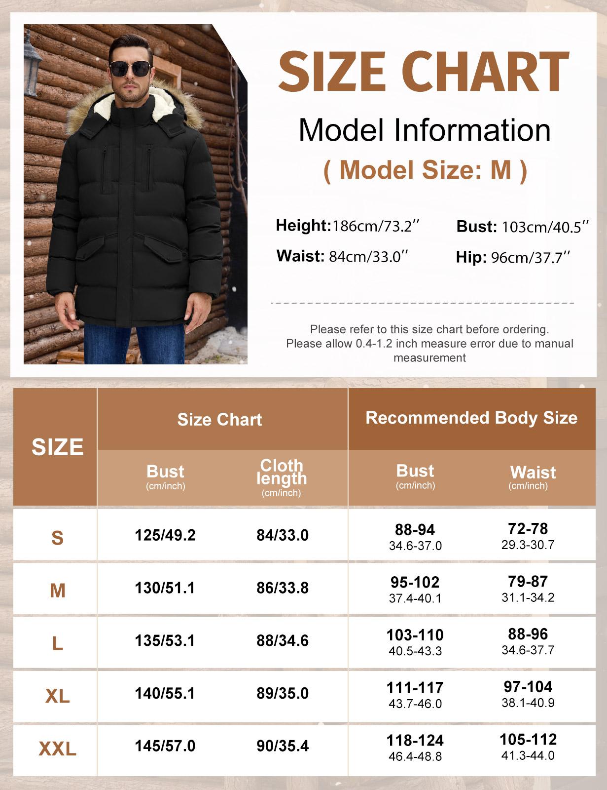 UMIPUBO Men's Winter Warm Jacket Long Puffy Thicken Padded Coat Fleece Windproof Parka Outerwear with Detachable Hood UMIPUBO Men's Winter Warm Jacket Long Puffy Thicken Padded Coat Fleece Windproof Parka Outerwear with Detachable Hood