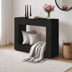 47 Inch Console Table with Storage, Farmhouse Sofa Table with Lower Storage Shelf, Wooden Entryway Table for Hallway Foyer, Living Room Bedroom