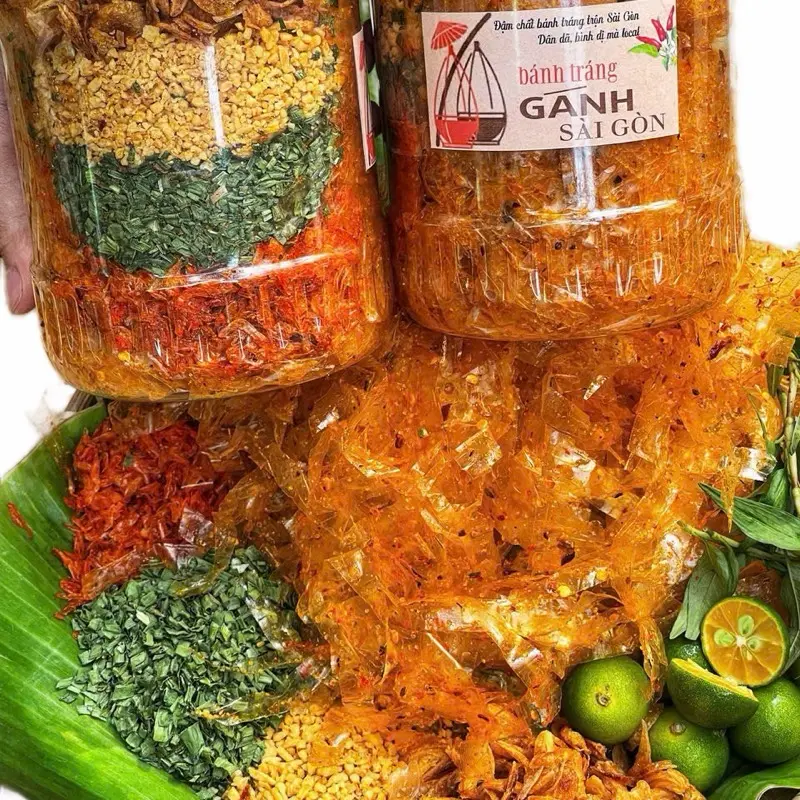 Spicy Instant Mix Rice Paper 10.5oz - Bánh Tráng Gánh Thập Cẩm 300g/hủ Vietnamese Food Product