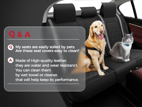 【FREESOO】Red Universal Car Seat Covers, Fits 6000+ Vehicles, Premium Breathable Leather，Automotive Interior Replacement Accessories  | F2