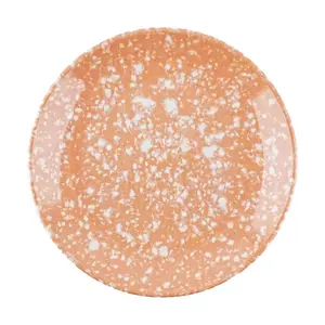 POLAATHOME Retro Marble Melamine Plate 22cm - Korean Ins Style Creative Ink Splatter Strawberry Print Round Dishware