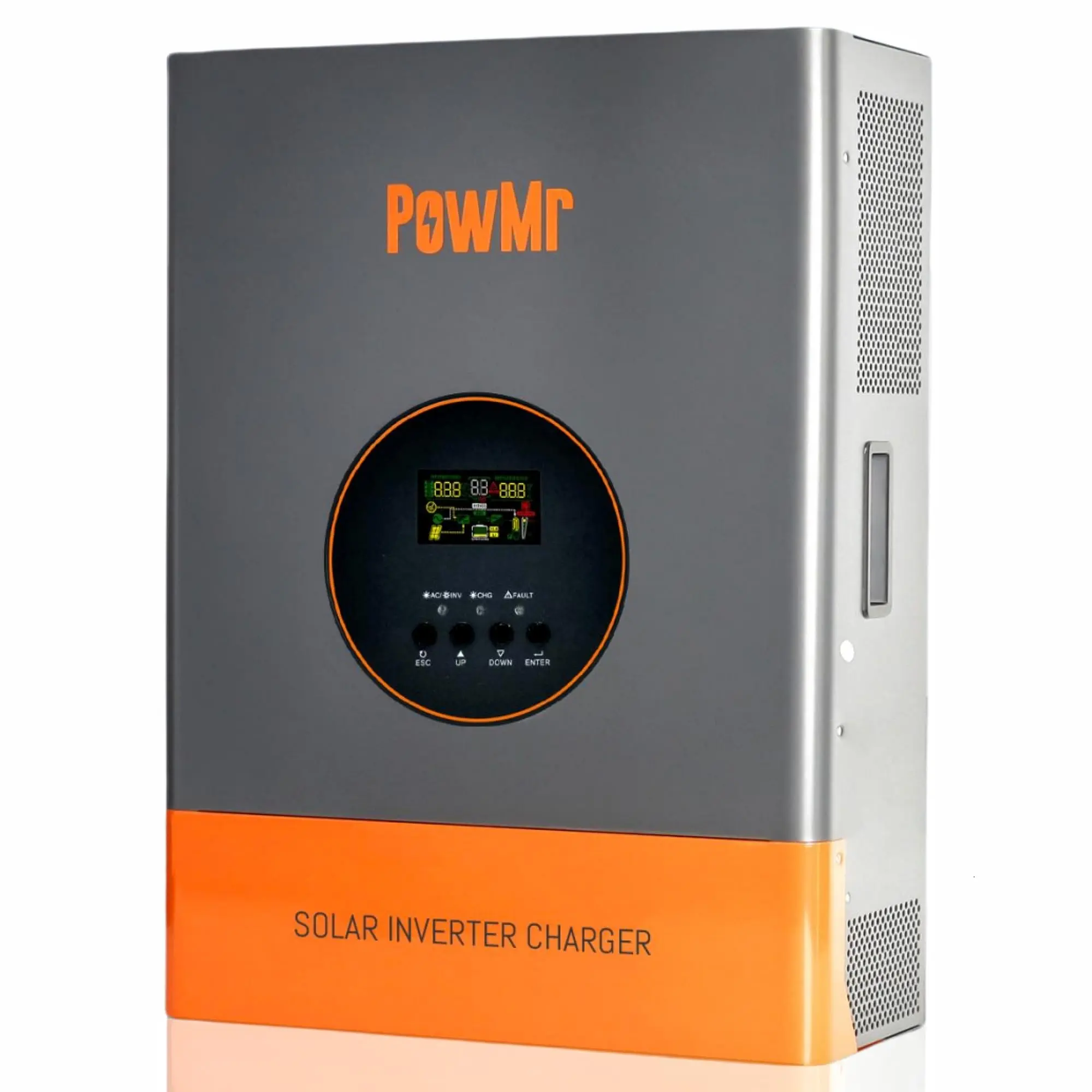 PowMr 5000W Low Frequency Hybrid Solar Inverter 48VDC to 110/220VAC, 5KW Off-Grid w/Built-in 120A MPPT Charge Controller, Pure Sine Wave Inverter for 48V Lead-Acid and Lithium Battery, Peak Power:15000W Safety Home Solar Inverter Energy Efficient Inverter