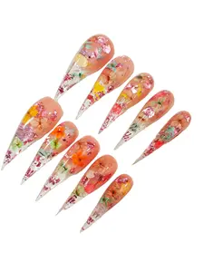 JmDrnails Dragon Claw Nails 10 Pcs Handmade Acrylic Press on Nails Holographic Glitter & 3D Crystal Accents | Salon-Quality Statement Nails