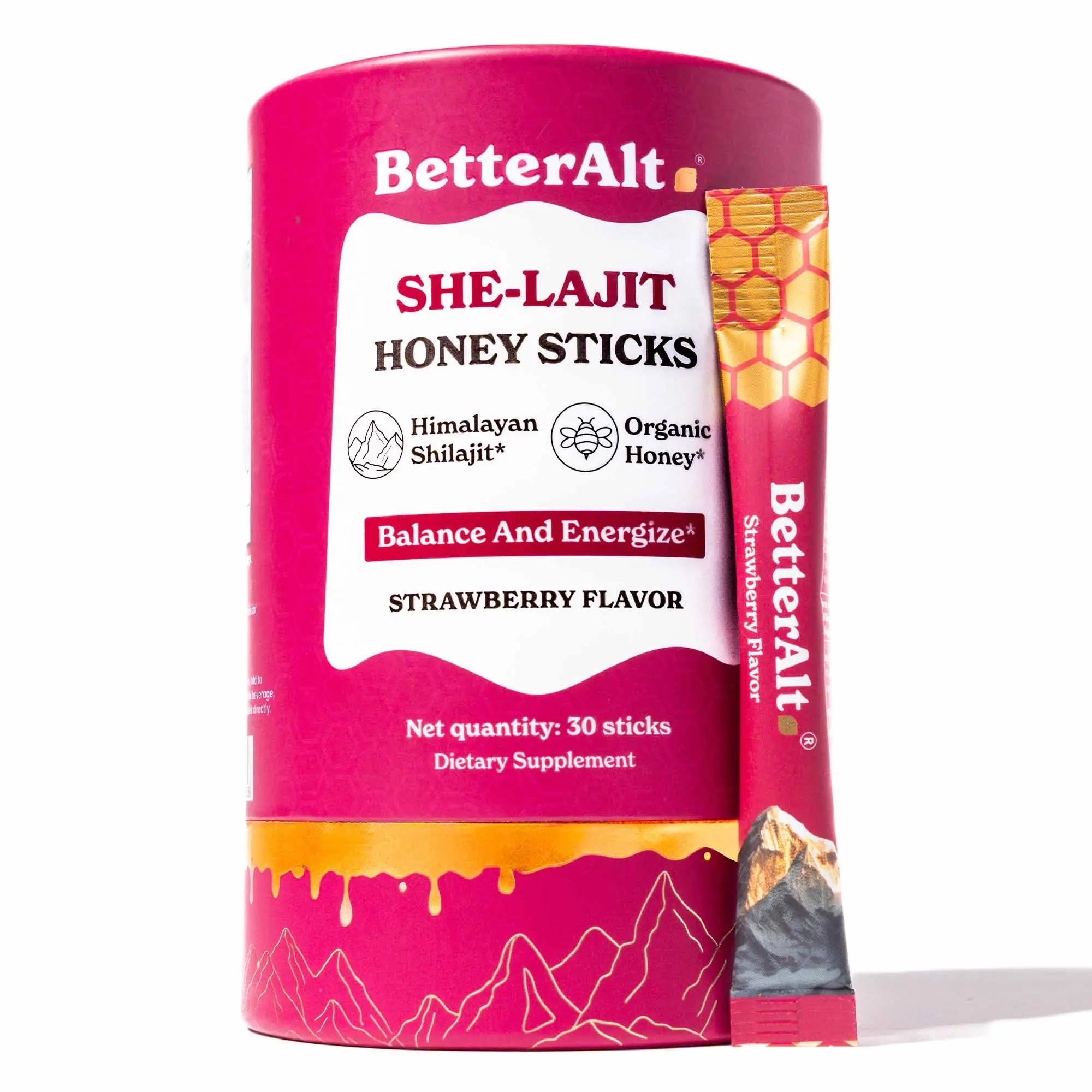Women Multi-Mineral Honey Sticks | BetterAlt SHE-Lajit | Shilajit, Shatavari & Saffron | Hormonal Balance & Energy - 30 Honey Packs