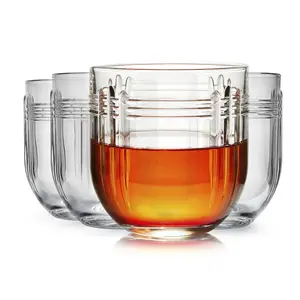 Libbey The Gats Rocks Glasses Set, Retro-Inspired Glassware Drinking Glasses Set of 4, Dishwasher Safe Glasses for Cocktail Parties, Events, and More