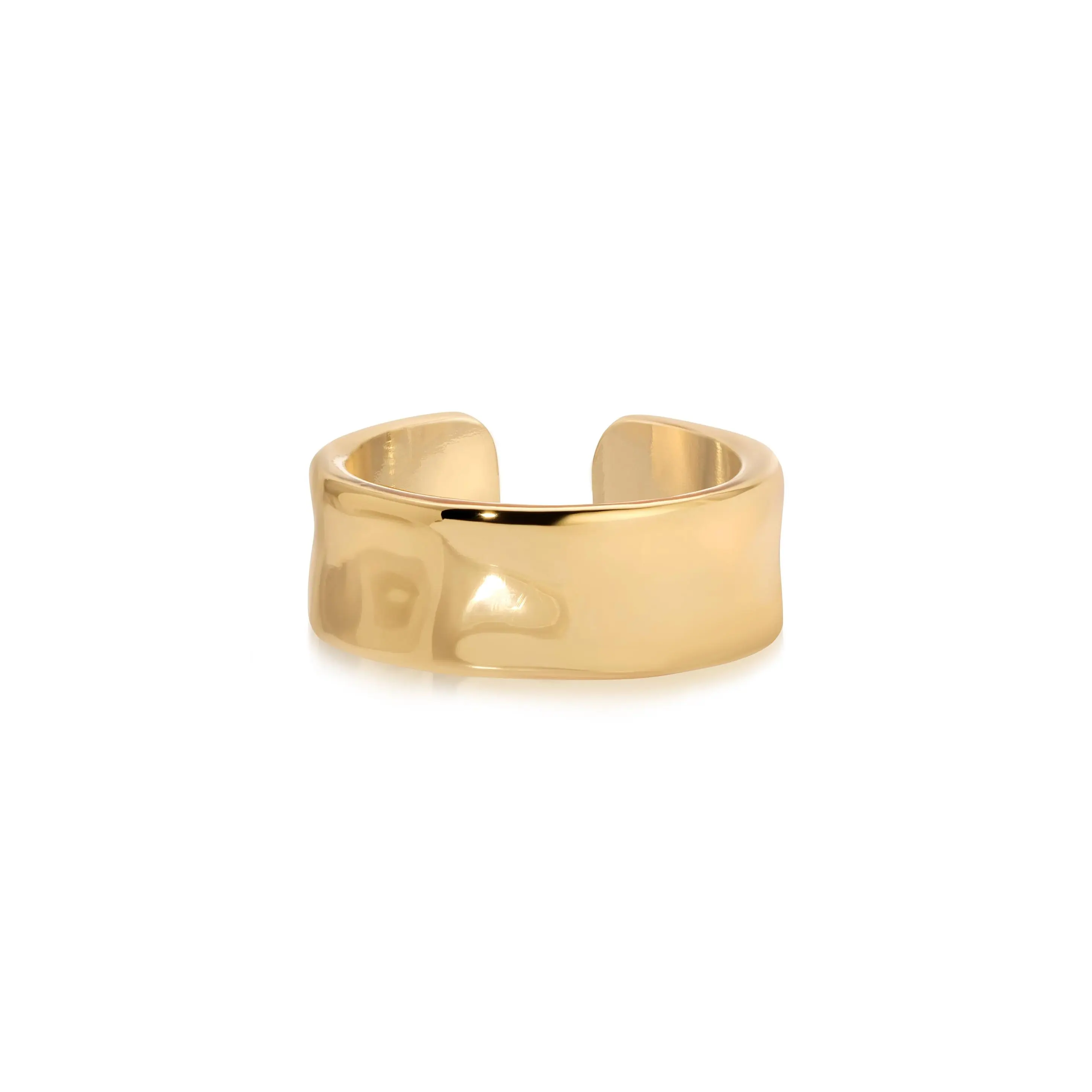 Ettika Classic Hammered Ear Cuff - Gold-Colored Band with Simple Design