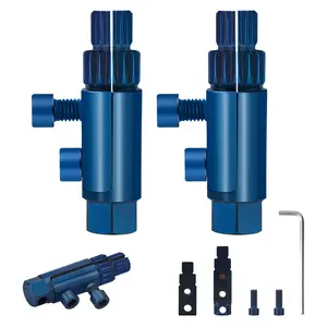2 Set Broken Pipe Thread Extractor Tool - Adjustable Broken Faucet Removal Kit,for 1/2 3/4 and 1 Valve Pipe Breaker Tool,with Hexagon screwdriver,Blue