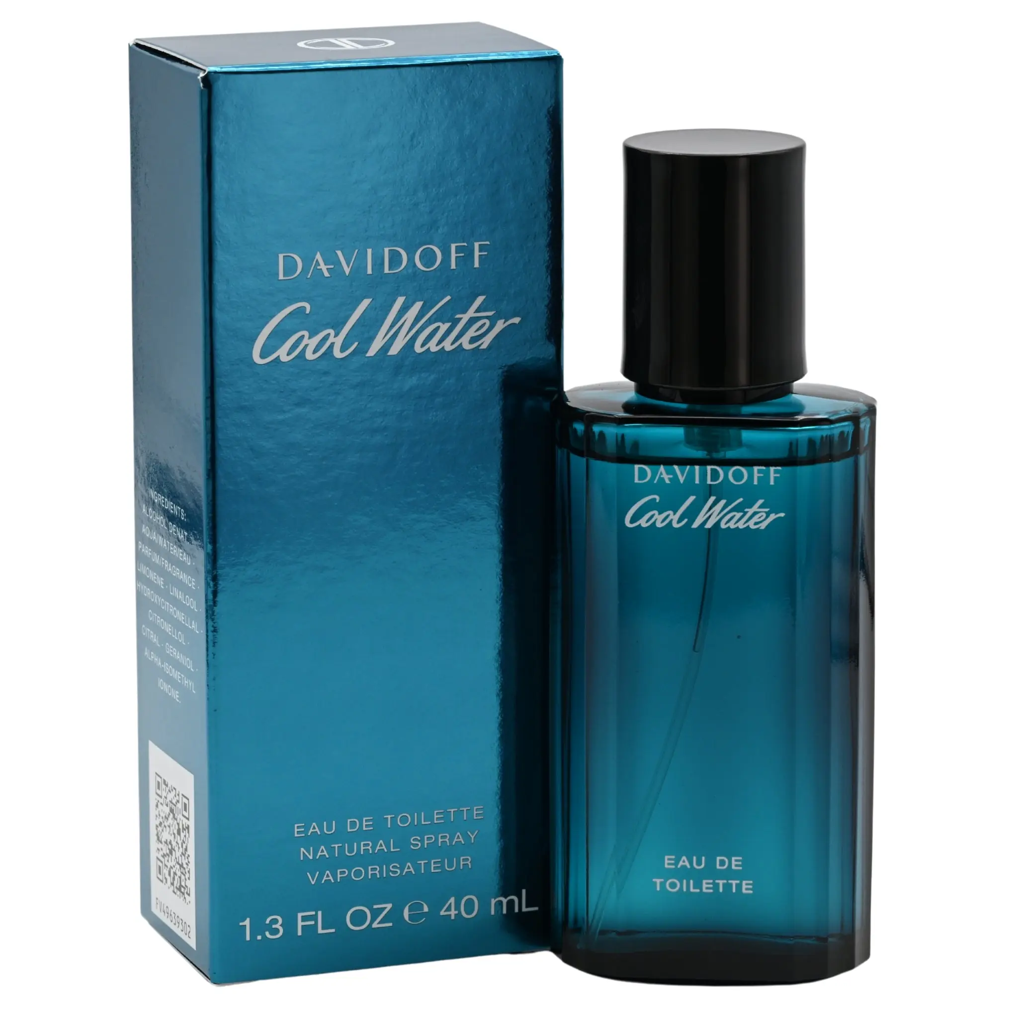 Davidoff Cool Water Men's Eau de Toilette (EDT) - 1.3 fl oz Mini Sample Bottle-Shaped Men's Cologne, New in Box, Aquatic Fragrance with Lavender Mint, Sea Freshness & Breezy Confident Scent, Men's Colognes