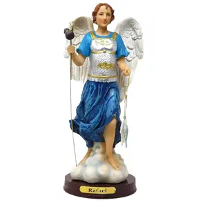 San Rafael Arcangel 12" Alas Blancas St Raphael Archangel Estatua Brand New Religious Decor Standing Statue