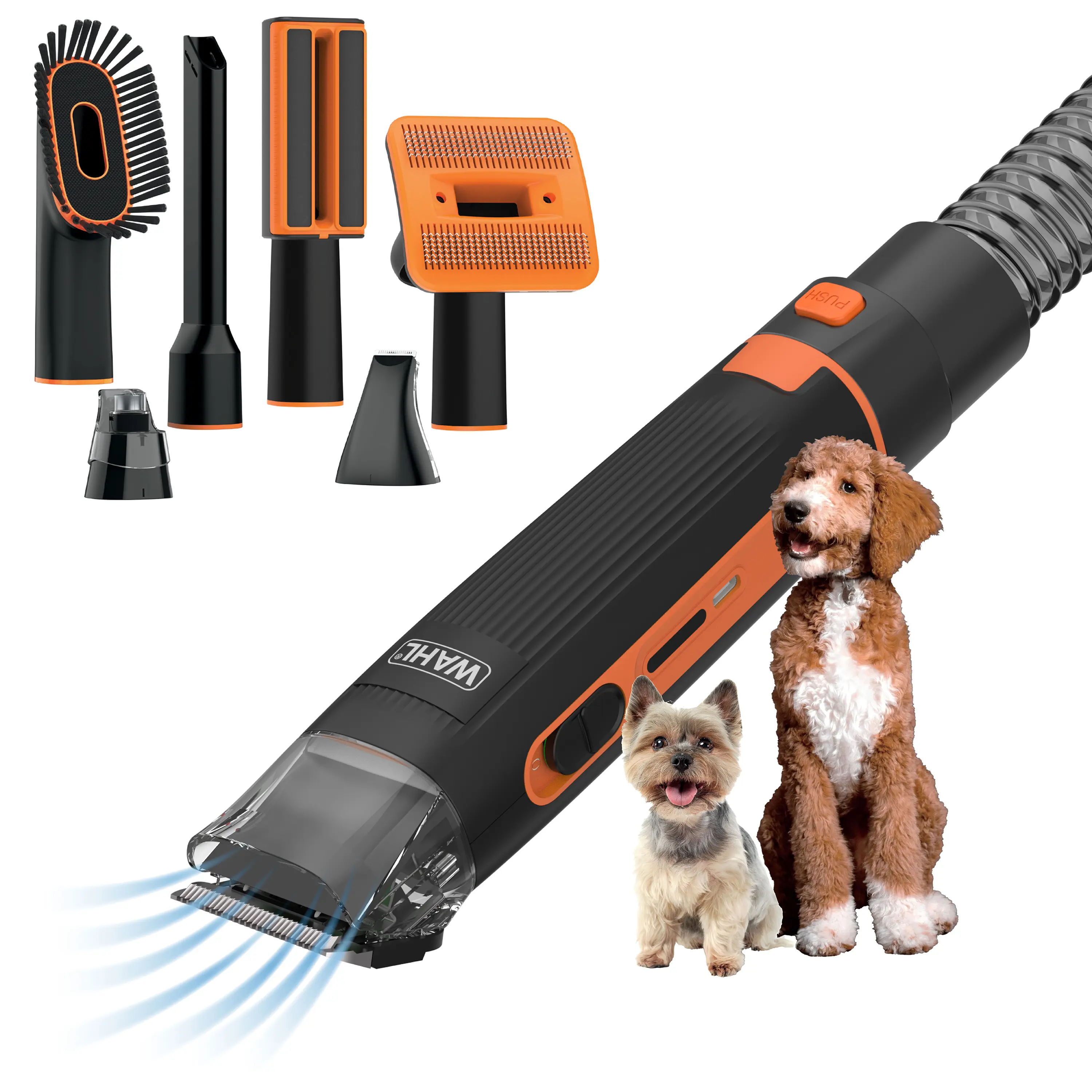 Wahl Groom & Vac Pet Vacuum Clipper Kit – Lithium Rechargeable Pet Clipper with 7 Vacuum Attachments – Clip, Trim, Nail Grind, Brush, and Clean – Model 3026956