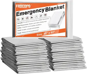 6 Pack Emergency Mylar Blanket, Emergency Blanket Space Blanket Survival Rescue Insulating Reflective foil kit Outdoors Hiking Camping Blanket Perfect for Outdoors, Hiking, Camping Survival