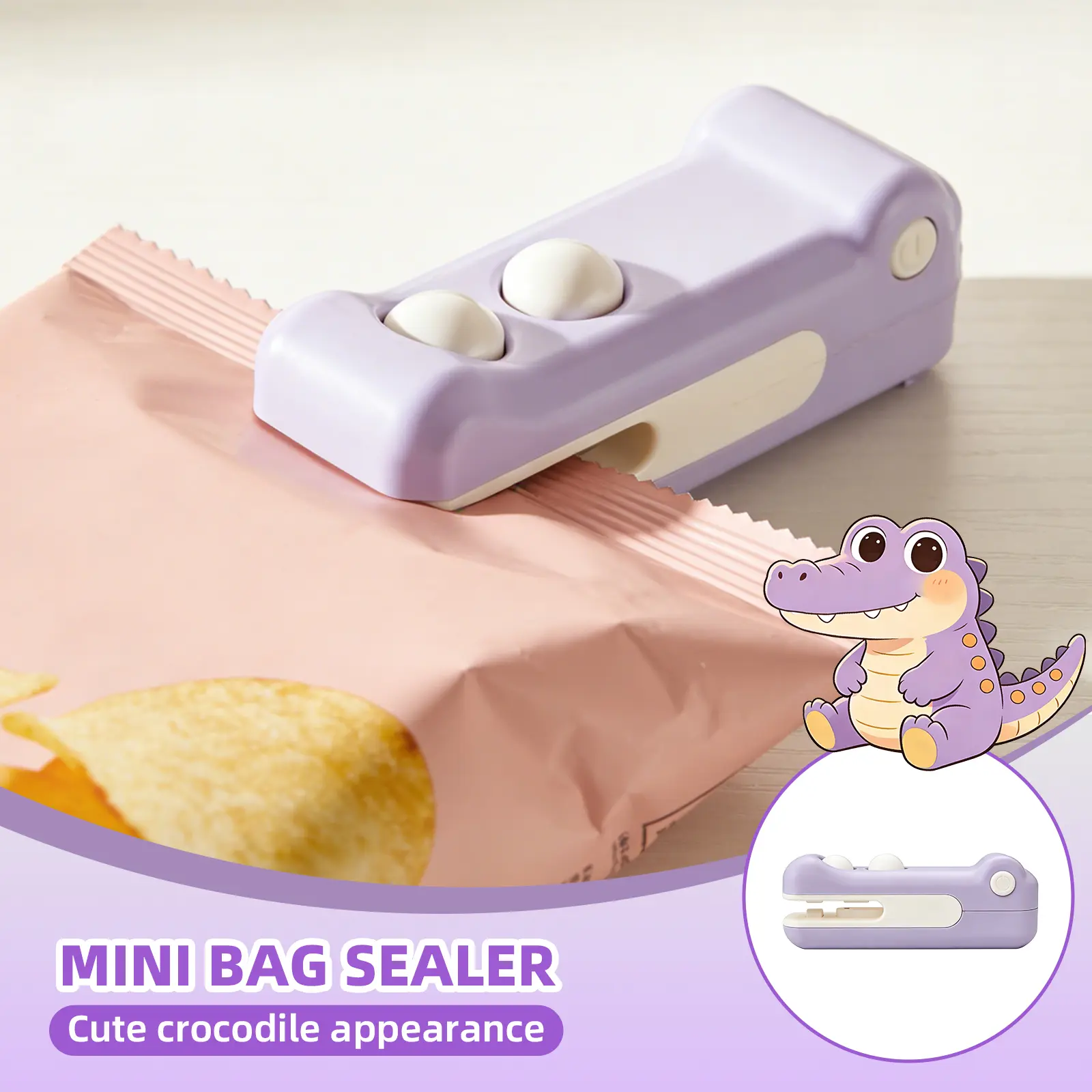 2-in-1 Rechargeable Mini Snack Bag Sealing Machine, USB Heat Sealer with Cutter and Magnet, Portable Resealer for Plastic Snack/Chip Bags, Kitchen Household Food Storage Appliance, USB-C Rechargeable Mini Bag Sealer, back to school haul