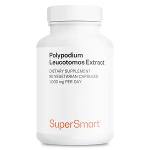 Supersmart - Polypodium Leucotomos Extract 1000mg per Day (Fern Extract 4:1) - PLE Supplement | Non-GMO & Gluten Free - 90 Vegetarian Capsules