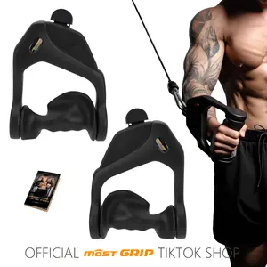 MOST GRIP Cable Machine Handles – Ergonomic D Handle Attachment for LAT Pulldown, Non-Slip Gym Cable Attachment, 600LBS Capacity