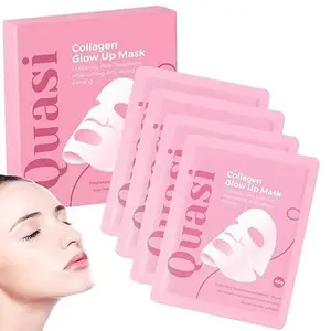 Quasi Collagen Glow Up Mask 2.0, Quasi Bio Collagen Face Mask, Firm Skin Deep Hydrating Masks for Wrinkle Reduction and Pore Minimization - Glow like Glass Skin (2 Box (8 Pcs))