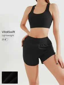 High-Waisted Running Shorts With Built-In Underwear  Workout Daily Gym Summer Quick Dry Moisture Wicking Anti-Odor