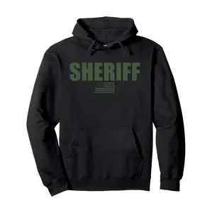 Sheriff Uniform Inspired Pullover Hoodie For Men And Women With Stylish Hood And Convenient Pockets