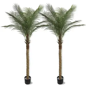 7ft Artificial Palm Tree, Realistic Fake Palm for Home Decor, Tropical Home Decor(2 Pack)