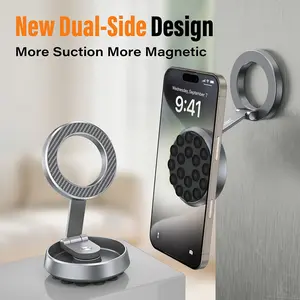 A2C Dual Magnetic Octopus Suction Phone Holder, 360° Rotation Double-Sided Suction Cup Phone Mount, Foldable Kickstand Cellphone Stand Suitable for Mirror/Gym/Car/Smooth Surface, for iPhone 12-16 & Smartphone Magsafe Case