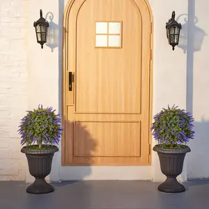 VeriNatural Artificial Lavender Topiary Ball – UV Resistant  Boxwood Décor with Ground Spike (16” / 20”, Single or Set of 2 outdoor flower