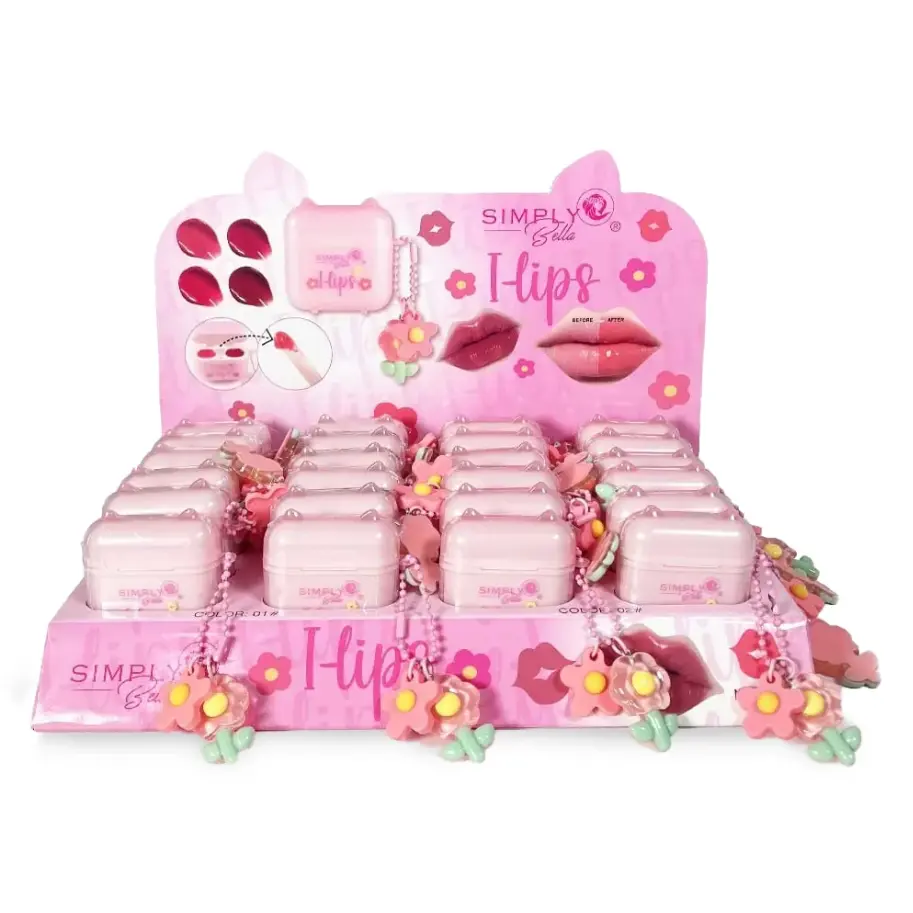 Simply Bella I-Lips 2 Color Lip Balm With Flower Charm