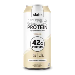 Slate Milk - Ultra High Protein Shake - Vanilla - 42g Protein, 2g Sugar, 190 Calories, 2g Net Carbs - Lactose Free - Post Workout - 15 fl oz