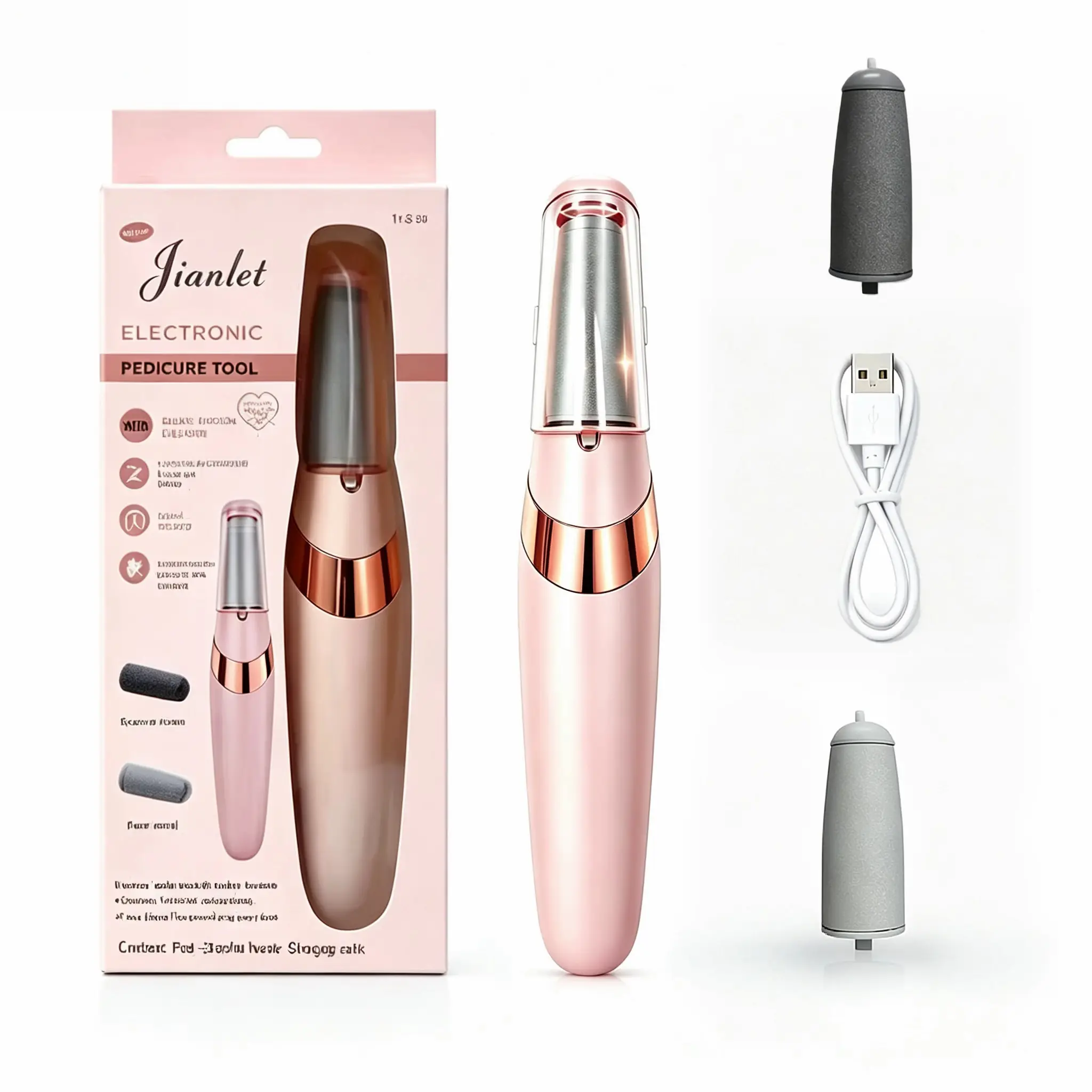 Professional Rechargeable Cordless Callus Remover  - 2 Speeds, Waterproof sharp blade clip  Adjustable Suction  Dust Collector,  Care, Callus Remover For Feet removable base manicure salon accessory Ceramic Cuticle Pusher precise thick hard