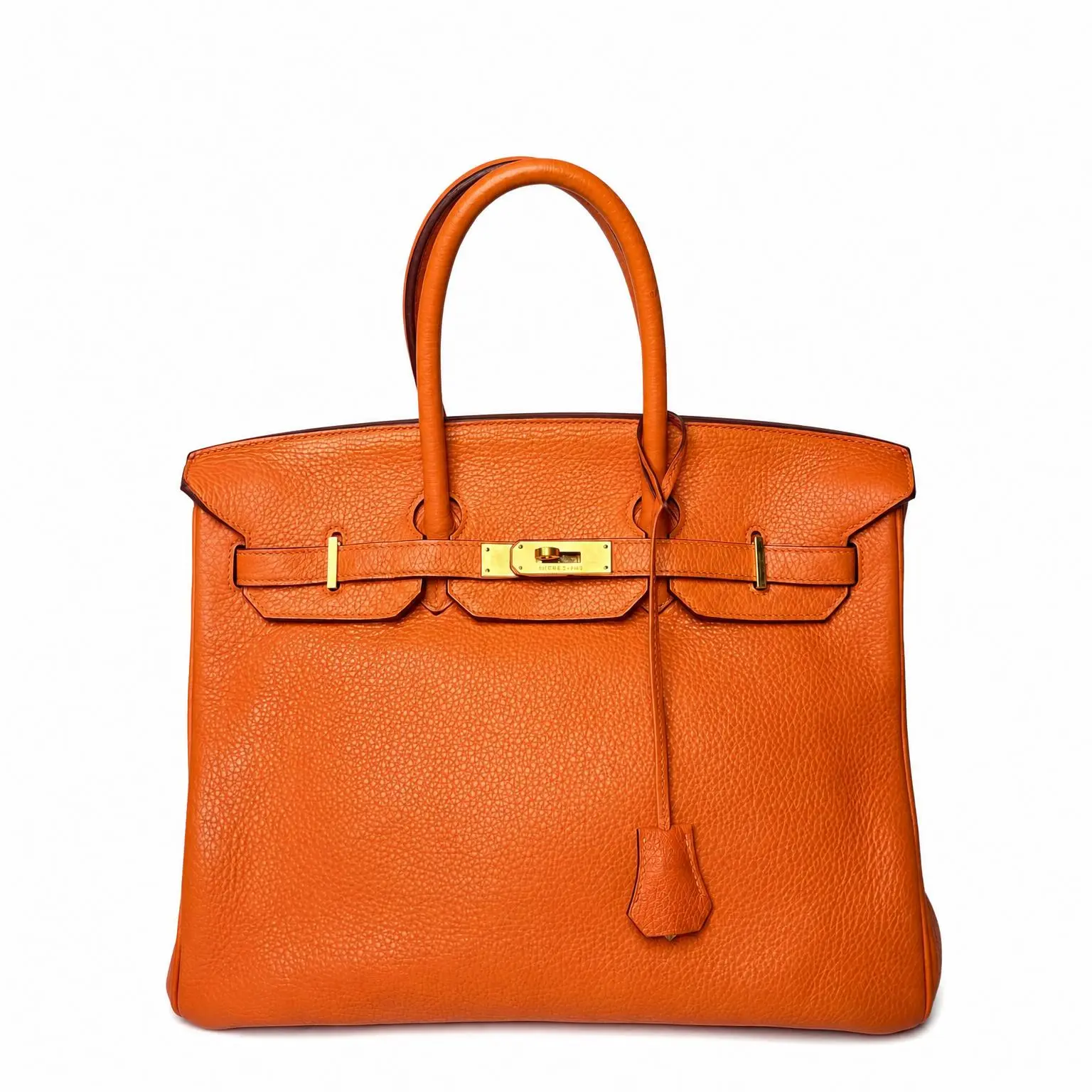 Pre-owned HERMÈS X Top Handle Bags Togo Birkin 35 Handle Bags Handbags Orange 2606270016