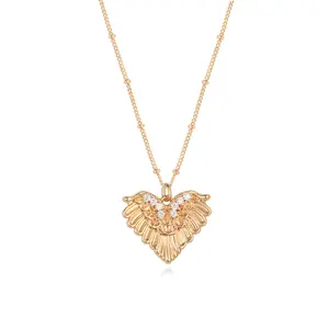 Fettero Gold-Plated Dainty Heart Charm Pendant Necklace for Women, Chic Adjustable Satellite Chain, Hypoallergenic Anniversary Gift