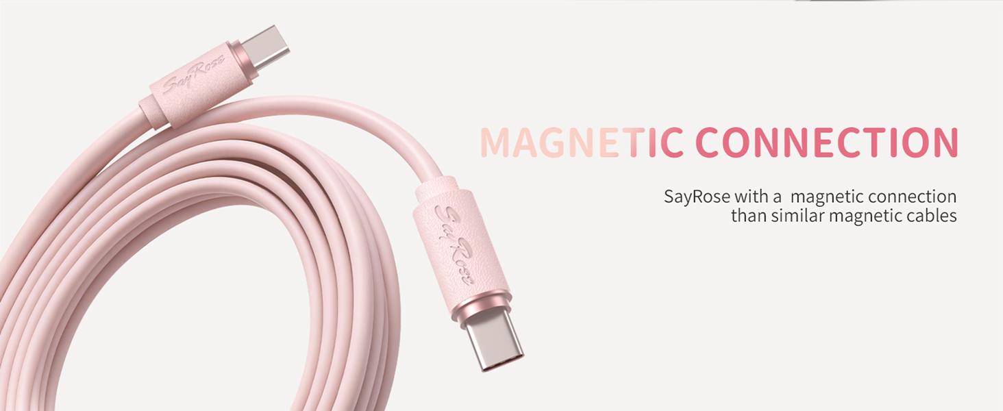 Data cable Universal Type-C Compatibility, Fast Charging & Data Sync Magnetic Adsorption, Anti-Loose & Port Scratch Protection Built-in Dust Cap, Dust/Water Resistant, Anti-Oxidation Flexible & Anti-Break Aesthetic